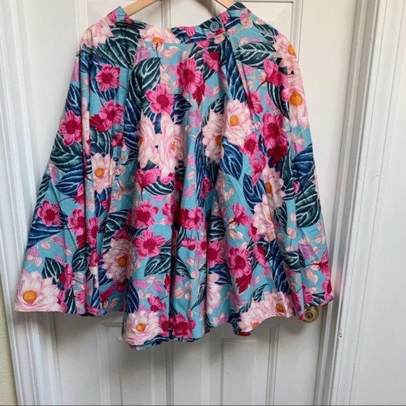 NWT Hell Bunny Nostalgic Awe A-Line Skirt Tropical - Picture 8 of 8